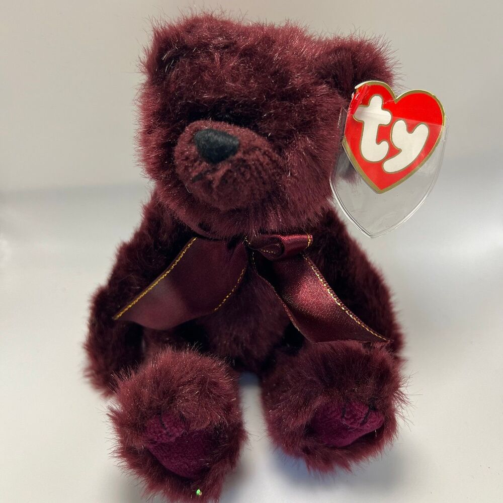 Beargundy the Bear TY Attic Treasures Beanie Baby Vintage 1999 Collectible 90s